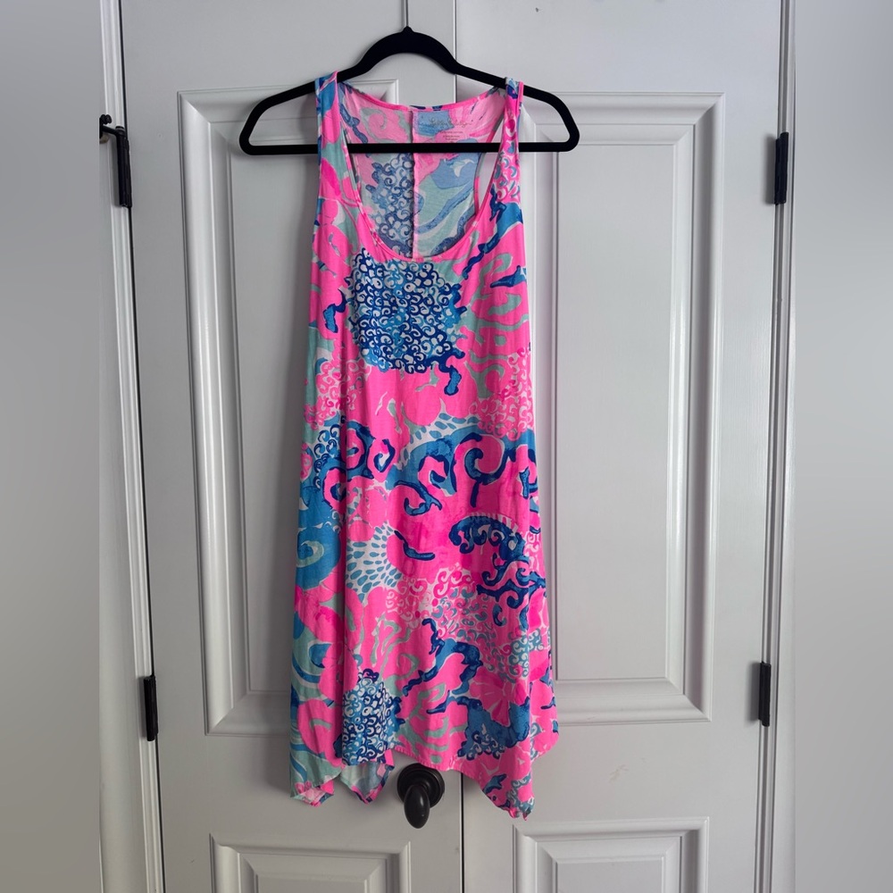 Lilly Pulitzer Pink and Blue Sleeveless Dress